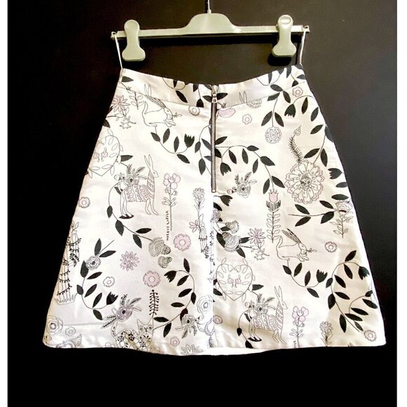 Markus Lupfer A line skirt in flower/rabbit print size M - Picture 2 of 11